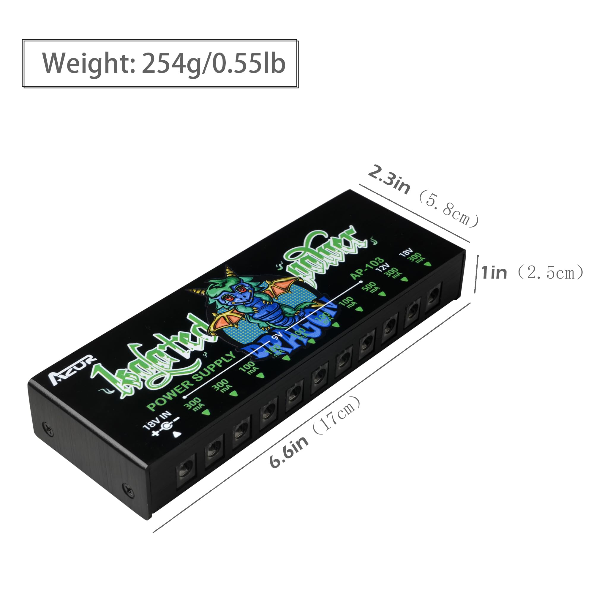 Amazon.com: AZOR AP-103 Guitar Pedal Power Supply, True Isolated